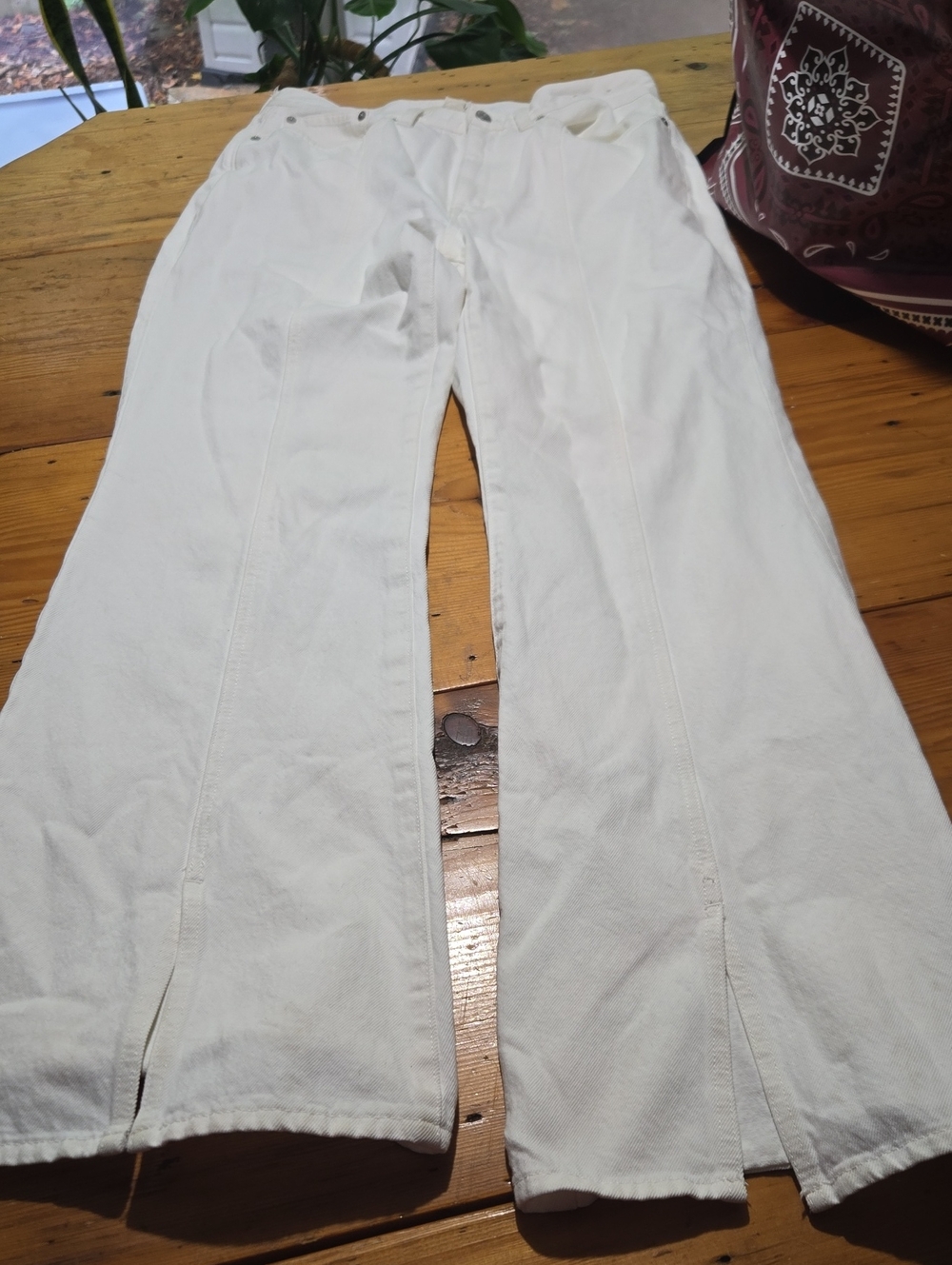 Madewell Women's White Baggy Flared Jeans Sz 29